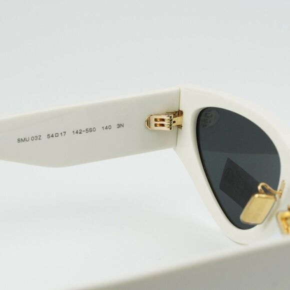 NEW Miu Miu MU03ZS 1425S0 White Dark Gray Cat Eye Women Sunglasses MU 03ZS
